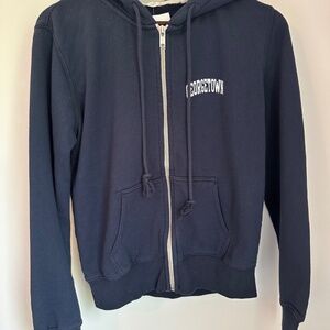 Brandy Melville Georgetown Zip-Up Hoodie – Blue – Size S/M – New With Tags